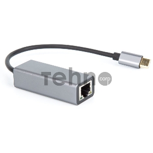 Кабель-переходник USB 3.1 Type-C -->RJ-45 1000Mbps Ethernet, Aluminum Shell, 0.15м VCOM <DU320M>