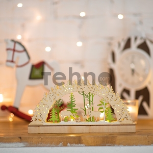 Деревянная фигурка с подсветкой «Семейство оленей» 30х5х15,7 см