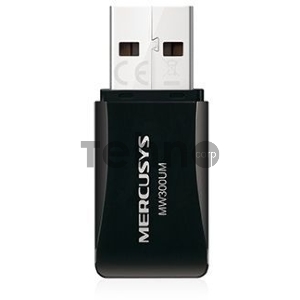 Сетевой адаптер USB2.0 адаптер Mercusys MW300UM, 300Мбит/с, компактный