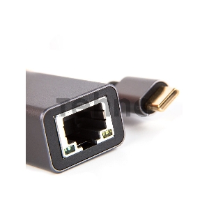 Кабель-переходник USB 3.1 Type-C -->RJ-45 1000Mbps Ethernet, Aluminum Shell, 0.15м VCOM <DU320M>