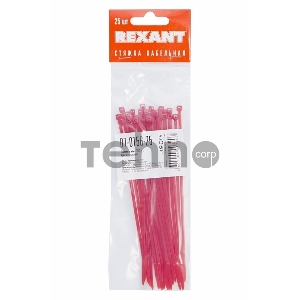 Хомут-стяжкa нeйлонoвая REXANT 150x2,5 мм, красная, упаковка 25 шт.