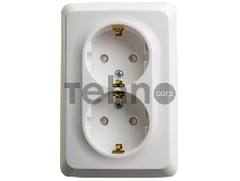 Розетка 2-м ОП Этюд 16А 250В угловая защ. шторки с заземл. бел. SchE PA16-108B
