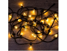 Гирлянда LED Galaxy Bulb String 10м, черный КАУЧУК, 30 ламп*6 LED ТЕПЛЫЙ БЕЛЫЙ, влагостойкая IP65