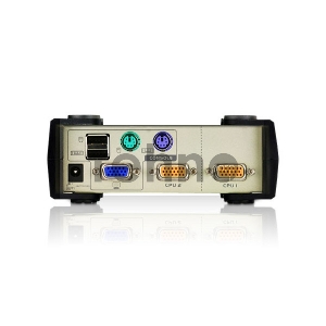 Переключатель ATEN KVM Switch  CS82U-AT KVM-переключатель, VGA/SVGA+KBD+MOUSE, 1> 2 блока/порта/port PS2/USB, с KVM-шнурами PS2/USB 2х1.2м