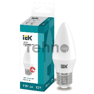 Лампа светодиодная LED 9Вт 230В 4000К E27 свеча | LLE-C35-9-230-40-E27 | IEK