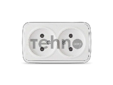 Розетка 2-м ОП Электра 16А IP20 без заземл. бел. Союз 0024