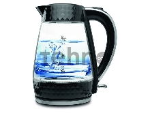 Чайник Polaris PWK-1700-СGL (2200W,1,7л, диск, стекло/нерж.,подсветка) черный/хром