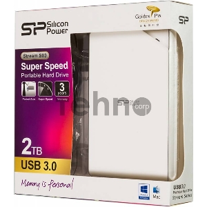 Внешний жесткий диск Silicon Power USB 3.0 2Tb S03 SP020TBPHDS03S3W Stream 2.5 белый