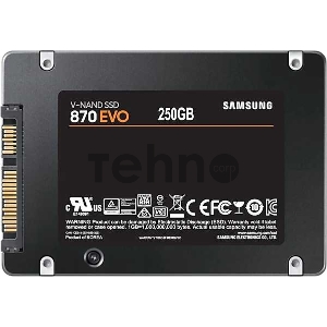 Накопитель SSD  SAMSUNG 250GB 870 EVO, V-NAND 3-bit MLC, MGX, 2.5 SATA 6Gb/s, R560/W530, IOPs 98000/88000