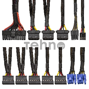 Блок питания 800W ExeGate EVO800 (ATX, APFC, SC, 12cm RGB fan, 24pin, (4+4)pin, PCIe, 5xSATA, 3xIDE, FDD, Cable Management, black, кабель 220V с защитой от выдергивания)