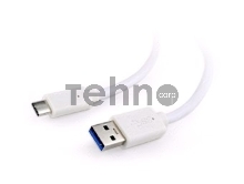 Кабель USB Cablexpert CCP-USB3-AMCM-1M-W, USB3.0 AM/USB Type-C, 1м, белый, пакет