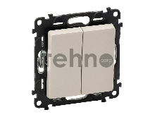 Механизм выключателя 2-кл. СП Valena Life 10А IP20 250В с лицевой панелью; безвинтовые зажимы сл. кость Leg 752505