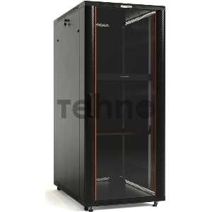 Шкаф телекоммуникационный напольный Hyperline TTB, IP20, 18U, 988х600х600 мм (ВхШхГ), дверь: стекло, боковая панель: сплошная, разборный, цвет: чёрный