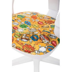 Кресло детское Бюрократ KD-3/WH/ARM оранжевый бэнг крестов. пластик пластик белый