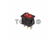 Выключатель клавишный 12V 15А (3с) ON-OFF красный  с подсветкой  Mini  REXANT