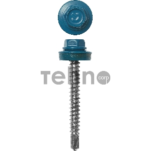 Саморезы для крепления кровельных материалов к деревянной обрешетке Зубр цвет RAL 5009 небесно-голубой, оцинкованные, 4,8x38мм, 300шт 4-300315-48-038-5009