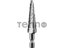 Сверло ступенчатое ЗУБР КОБАЛЬТ 4-12мм, 9 ступеней, сталь Р6М5