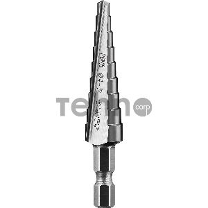 Сверло ступенчатое ЗУБР КОБАЛЬТ 4-12мм, 9 ступеней, сталь Р6М5