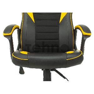 Кресло игровое Zombie GAME 16 черный/желтый текстиль/эко.кожа крестовина пластик