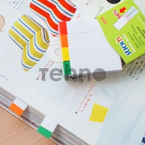 Закладки самокл. индексы бумажные Hopax 21611 12x50мм 4цв.в упак. 100лист с цветным краем европодвес