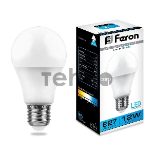 Лампа светодиодная LB-93 (12W) 230V E27 6400K A60 | 25490 | FERON