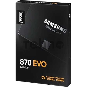 Накопитель SSD  SAMSUNG 250GB 870 EVO, V-NAND 3-bit MLC, MGX, 2.5 SATA 6Gb/s, R560/W530, IOPs 98000/88000