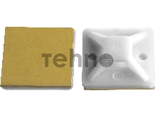 Площадка под хомут-стяжку ПХС самоклеющаяся белая, 25 x 25 мм, 100 шт, нейлоновая, ЗУБР