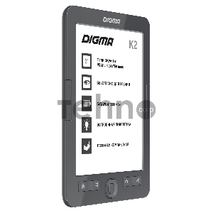 Электронная книга Digma K2 6 E-ink HD Pearl 758x1024 600MHz/4Gb/microSDHC/подсветка дисплея темно-серый