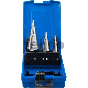 Набор ступенчатых сверл Зубр 29670-4-30-H3_z01 d=4-12мм, 5 ступ. d=4-20мм 9 ступ., d=4-30мм 14ступ.