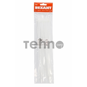 Хомут-стяжкa нeйлонoвая REXANT 300x4,8 мм, белая, упаковка 25 шт.
