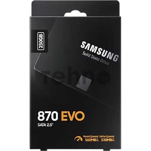 Накопитель SSD  SAMSUNG 250GB 870 EVO, V-NAND 3-bit MLC, MGX, 2.5 SATA 6Gb/s, R560/W530, IOPs 98000/88000