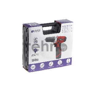 Дрель аккумуляторная HIPER HCD12/2A 12В, 26Нм, 1,5Ач, 2 скорости, 2 акк, Li-ion, кейс