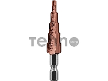 Сверло ступенчатое ЗУБР КОБАЛЬТ 4-12мм, 5 ступеней, кобальтовое покрытие