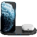 Беспроводное зарядное устройство CANYON WS-202 2in1 Wireless charger, Input 5V/3A, 9V/2.67A, Output 10W/7.5W/5W, Type c cable length 1.2m, PC+ABS,with PU part ,180*86*111.1mm, 0.185Kg,Black, фото 3