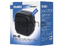 Портативная колонка SVEN PS-48, черный {акустическая система 1.0, мощность 5 Вт (RMS), TWS, Bluetooth, FM, USB, microSD, встроенный аккумулятор}