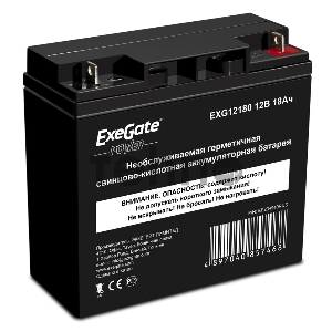 Батарея ExeGate EP234540RUS HR 12-18/EXG12180 (12V 18Ah), клеммы под болт М5 Батарея ExeGate EP234540RUS HR 12-18/EXG12180 (12V 18Ah), клеммы под болт М5