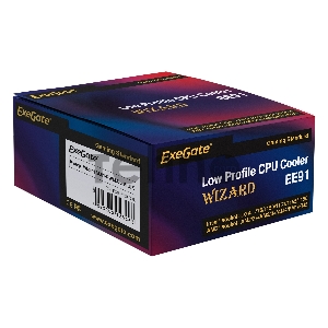 Кулер ExeGate EX286154RUS Wizard EE91-PWM.Cu.BLUE (Al+Copper, LGA775/1150/1151/1155/1156/1200/AM2/AM2+/AM3/AM3+/AM4/FM1/FM2/754/939/940, TDP 80W, Fan 90mm, PWM, 800-2400RPM, Hydro bearing, 4pin, 11-24db, 265г, голубая подсветка, с термопастой, на защелках