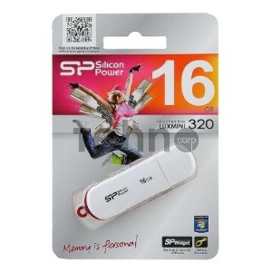 Флеш Диск Silicon Power 16Gb LuxMini 320 SP016GBUF2320V1W USB2.0 белый