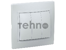 Выключатель 3-кл. СП КВАРТА 10А IP20 бел. ИЭК EVK30-K01-10-DM