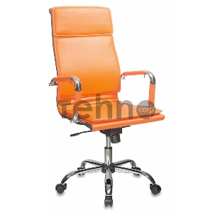 Кресло руководителя Бюрократ CH-993/orange оранжевый искусственная кожа крестовина хромированная
