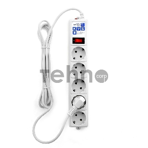 Фильтр-удлинитель Power Cube B 3,0 м 5 розеток (белый) 10А/2,2кВт