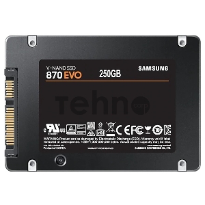 Накопитель SSD  SAMSUNG 250GB 870 EVO, V-NAND 3-bit MLC, MGX, 2.5 SATA 6Gb/s, R560/W530, IOPs 98000/88000