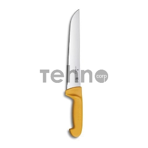 Нож кухонный Victorinox Swibo (5.8431.31) стальной разделочный для мяса лезв.310мм прямая заточка желтый