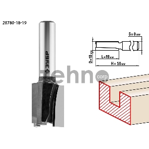 Фреза пазовая прямая ЗУБР 18x19мм, хвостовик 8мм