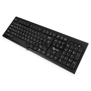 Комплект клавиатура+мышь беспроводные Gembird KBS-8002, 2.4ГГц, черный, 104 клавиши+2 кнопки+колесо кнопка, 1000DPI, батарейки в комплекте