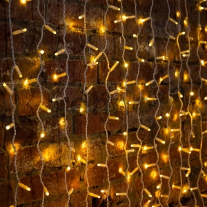 Гирлянда Светодиодный Дождь 2х3 м, эффект мерцания, прозрачный провод, 230 В, диоды цвет теплый белый