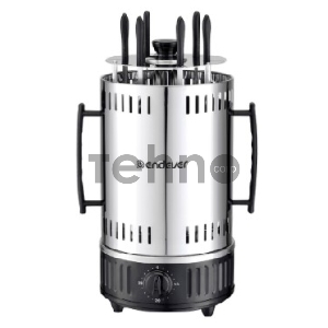 Электрическая шашлычница ENDEVER Grillmaster 295, серебристый/черный, 1200 Вт, 6 шампуров, автоматическое вращение шампуров,таймер до 30 мин ,4 шт/уп.