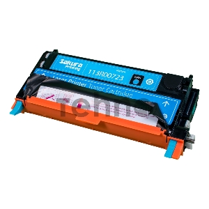 Картридж SAKURA 113R00723 для Xerox P6180, синий, 6000 к.