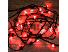 Гирлянда LED Galaxy Bulb String 10м, черный КАУЧУК, 30 ламп*6 LED КРАСНЫЕ, влагостойкая IP65