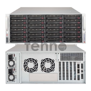 Корпус Supermicro SuperChassis 4U 846BE1C-R1K03JBOD Up to 24 x 3.5 hot-swap HDD bays for JBOD solution (SAS 12G dual expander backplane, with LSI SAS3 expander, with 8x mini-SAS HD connectors)